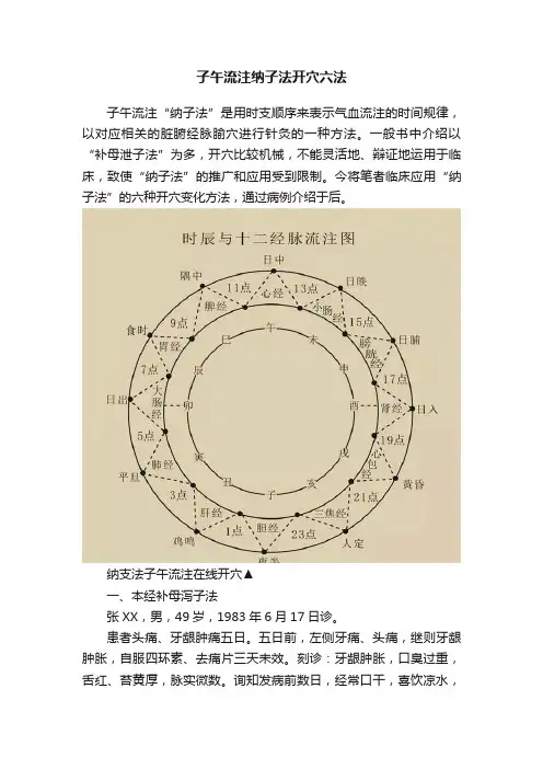 子午流注纳子法开穴六法