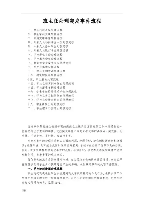 班主任处理突发事件流程图