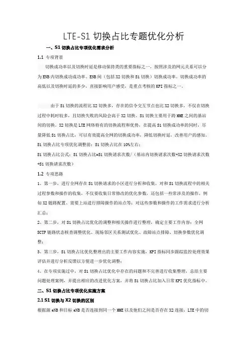 LTES1切换占比专题优化分析