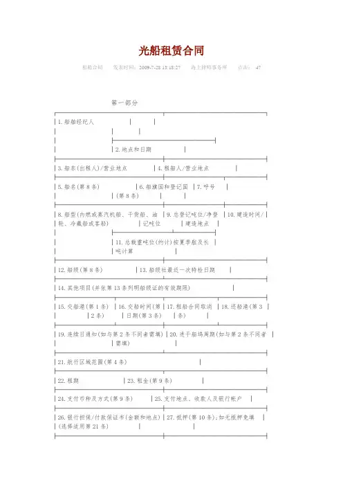 BARECON 光船租赁合同