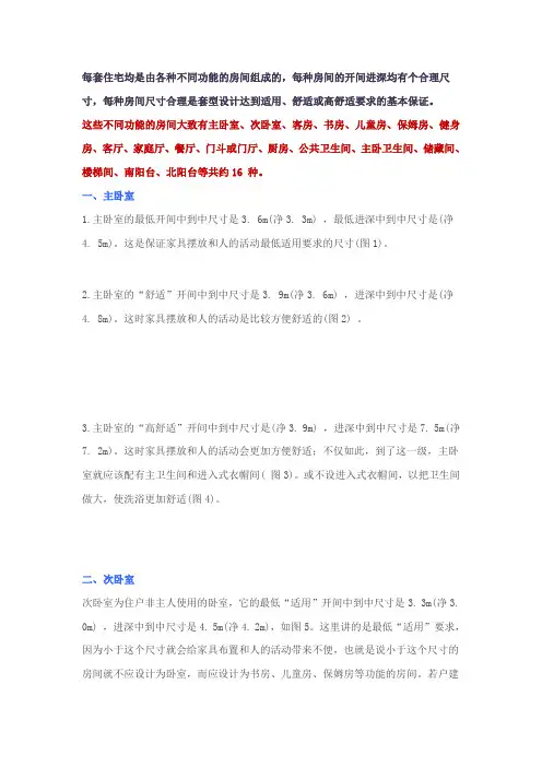 16种常用住宅户型尺寸