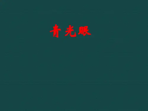 青光眼讲座PPT课件