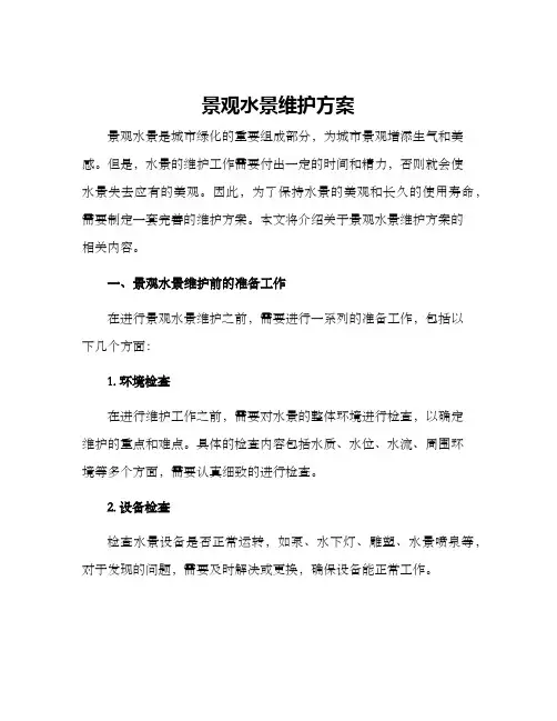 景观水景维护方案