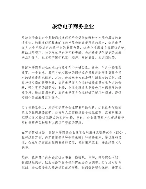 旅游电子商务企业