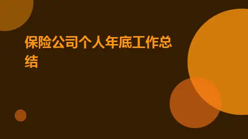 保险公司个人年底工作总结PPT