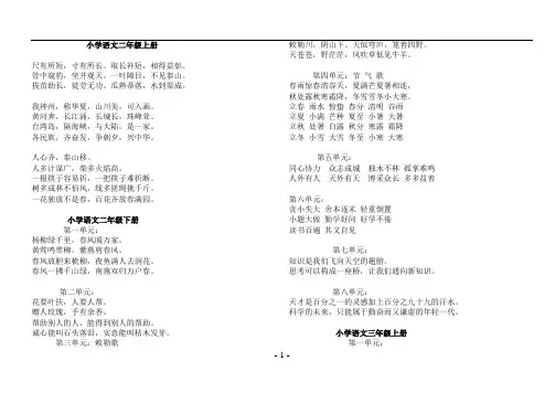 语文一至六年级日积月累,古诗词