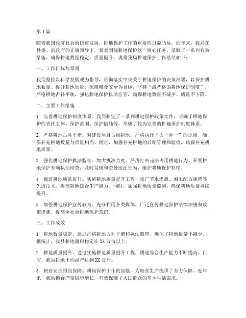 国土局耕保工作总结范文(3篇)