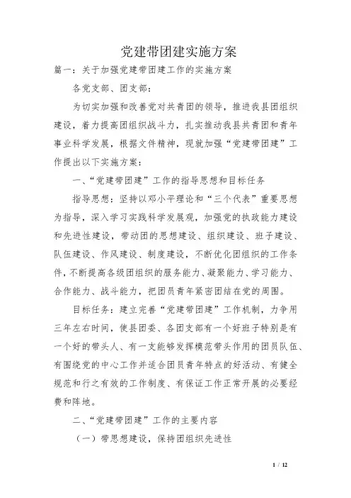 党建带团建实施方案