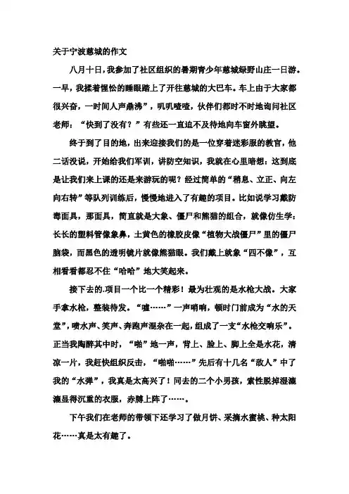 关于宁波慈城的作文