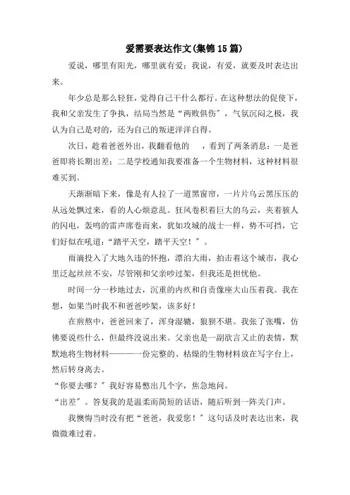 爱需要表达作文