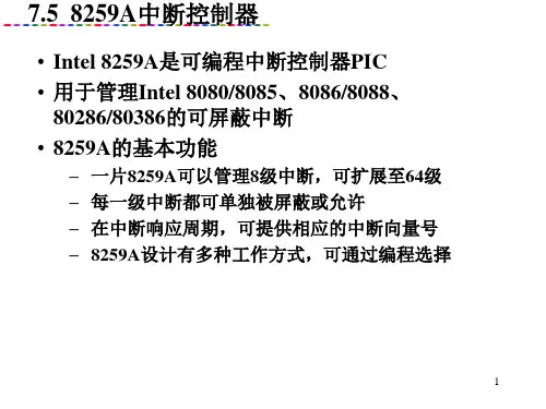 微机原理与接口 第7章_可编程中断控制器Intel 8259A