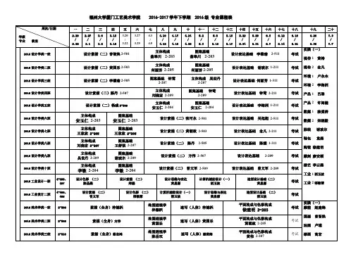 福州大学厦门工艺美术学院 2016-2017学年下学期 2016级 专