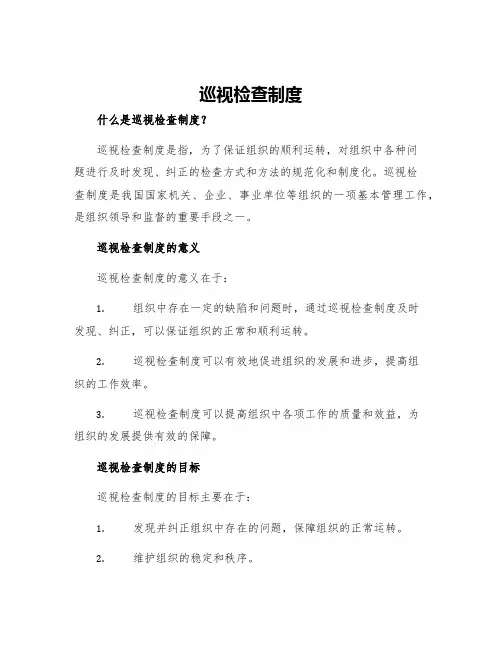 巡视检查制度