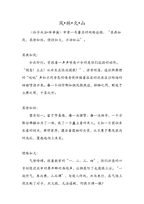 军训宣传组优秀文章——风林火山