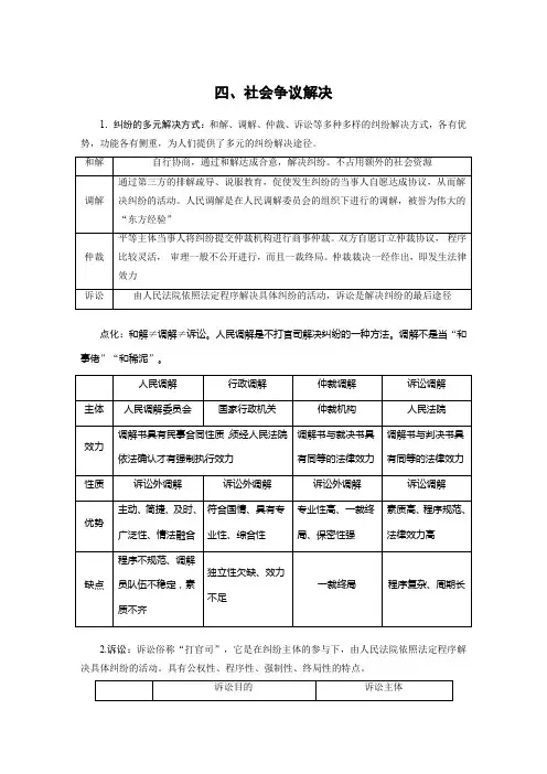 政治选择性必修2四社会争议解决