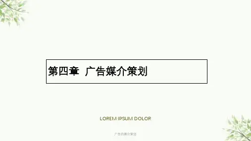 广告的媒介策划课件