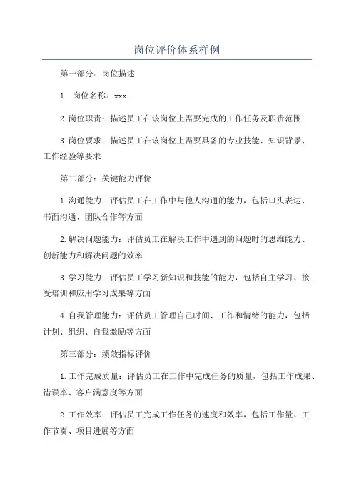 岗位评价体系样例