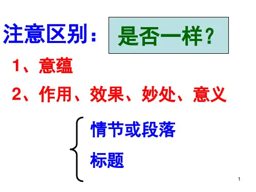 小说作用题探究结尾的表达效果(课堂PPT)