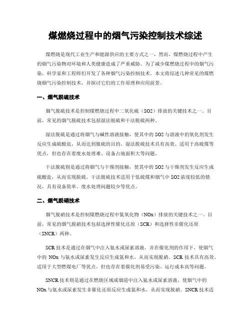 煤燃烧过程中的烟气污染控制技术综述