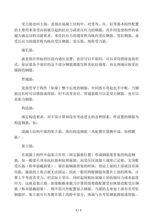 受力筋和跨板受力筋如何区别