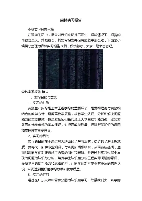 森林实习报告