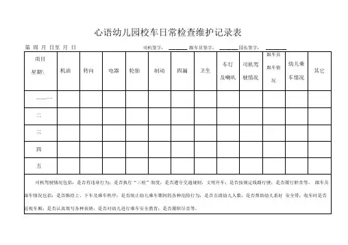 校车日检记录表