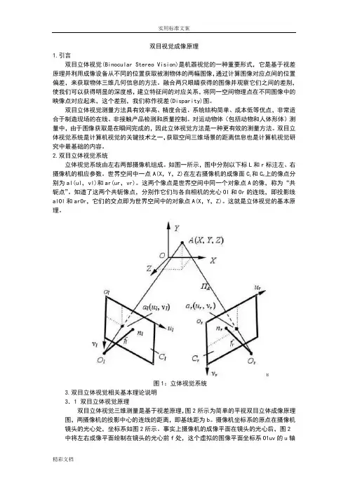 双目视觉成像原理