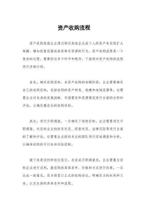 资产收购流程