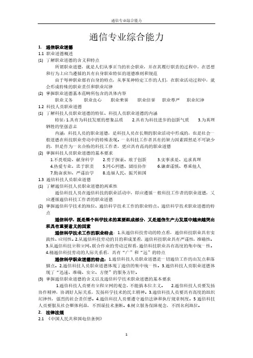 通信专业综合能力(中级)