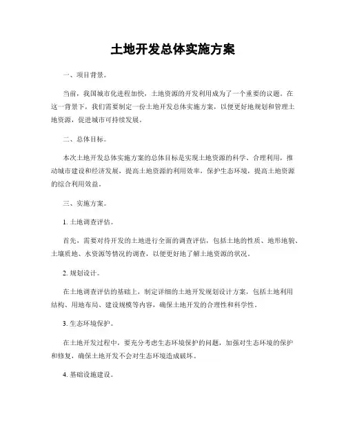土地开发总体实施方案