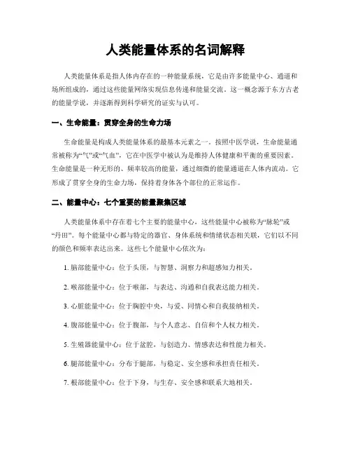 人类能量体系的名词解释