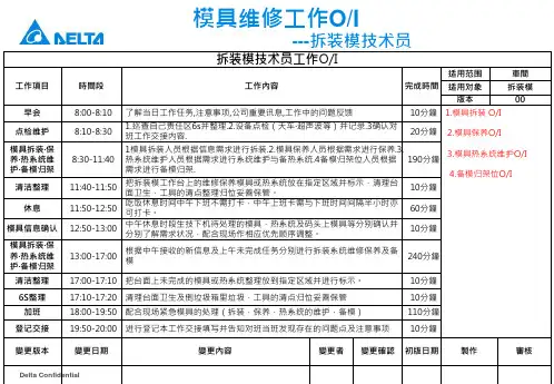 拆装模作业指导书