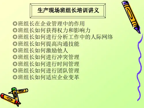 精选班组长管理技能培训课件PPT42页