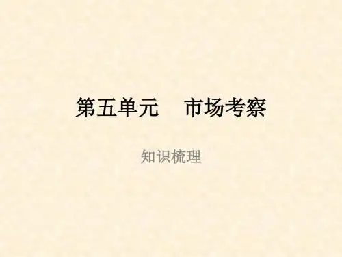 政治：教科版八年级下：第五单元《市场考察》(复习课