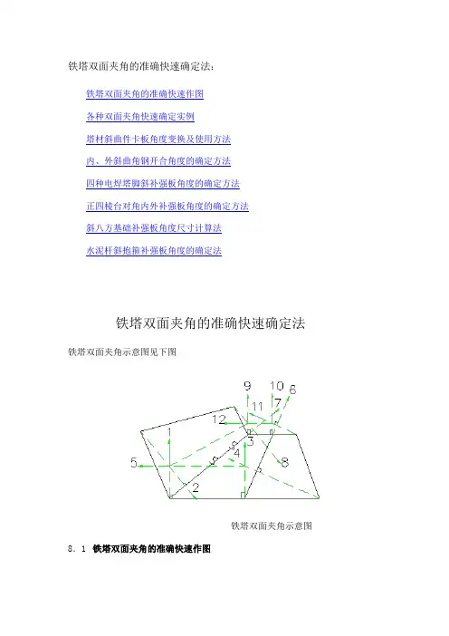 铁塔放样讲座三(铁塔双面夹角的准确快速确定法)