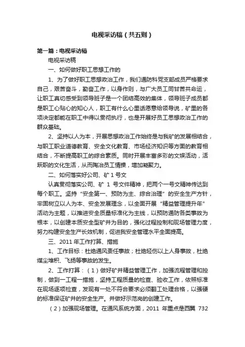 电视采访稿（共五则）