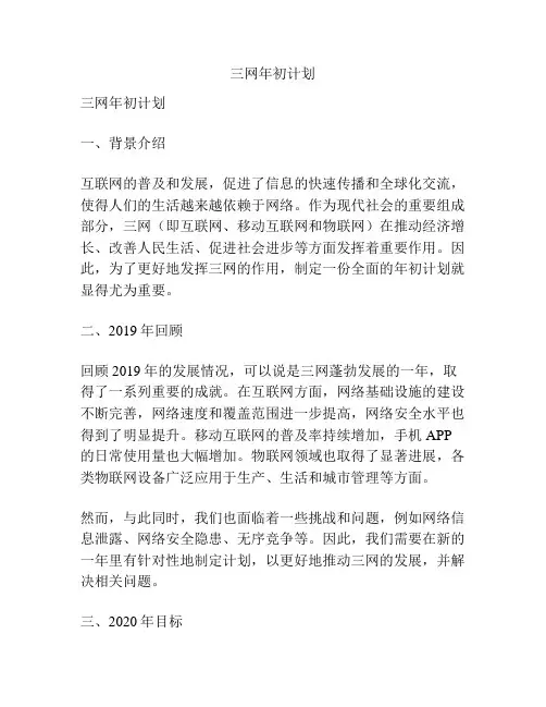 三网年初计划