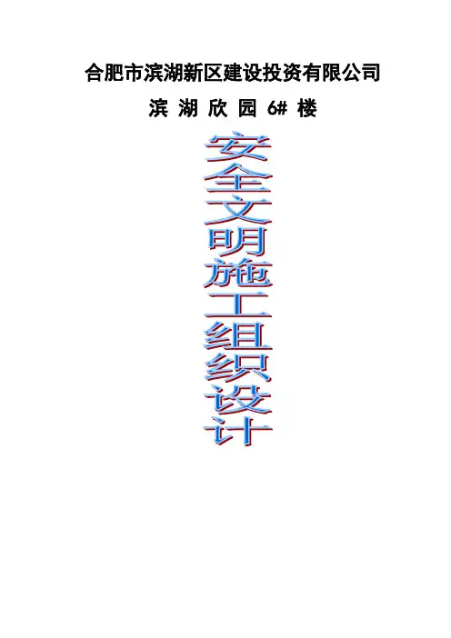 安徽某小区高层剪力墙结构住宅楼安全文明施工组织设计1