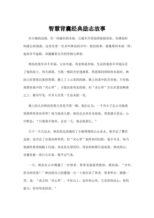 【励志故事】智慧背囊经典励志故事