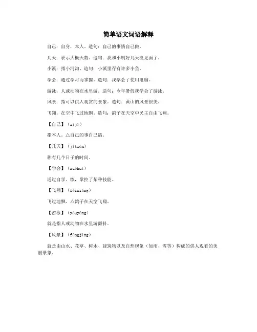 简单语文词语解释