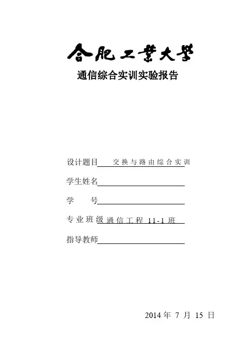 交换与路由综合实训报告