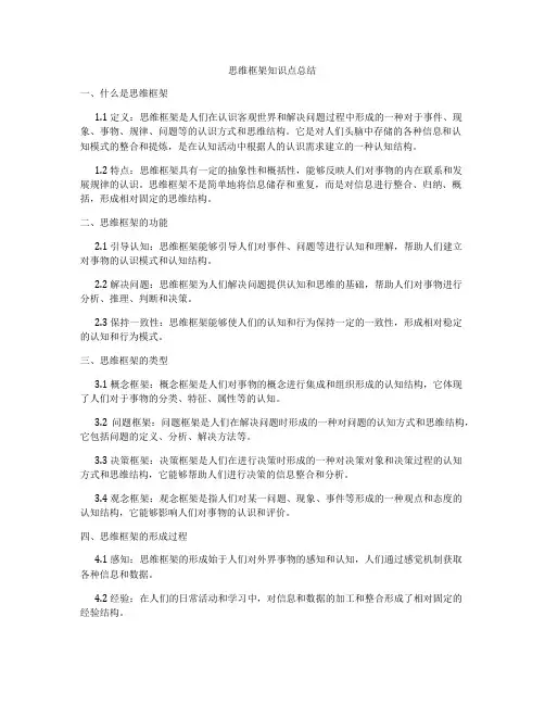 思维框架知识点总结