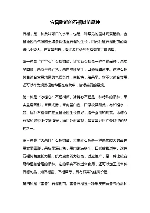 宜昌附近的石榴树苗品种