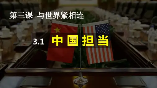 人教版九年级道德与法治下册 第三课第一框 中国担当(共20张PPT)