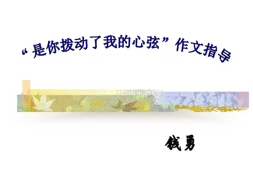 是你拨动了我的心弦作文辅导