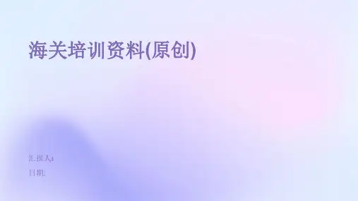 海关培训资料(原创)