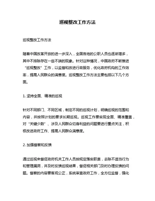 巡视整改工作方法