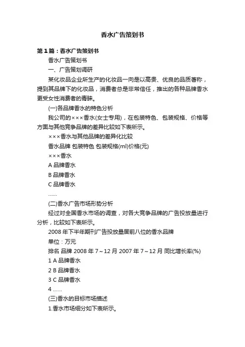 香水广告策划书