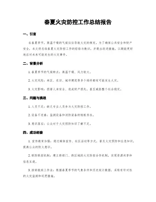 春夏火灾防控工作总结报告