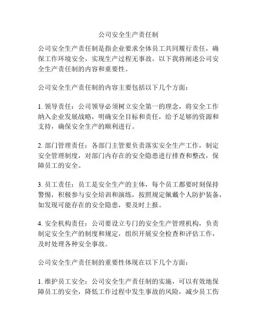 公司安全生产责任制